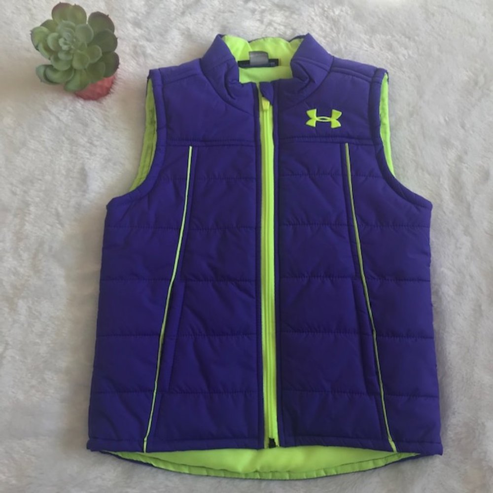Under Armour Purple/Neon Yellow Puffer Vest NWOT